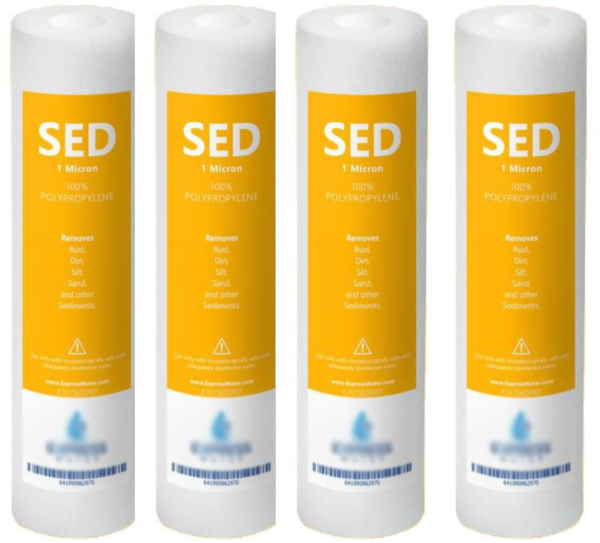 Set of 4 Sediment Filters (10-inch, 1 micron) 1